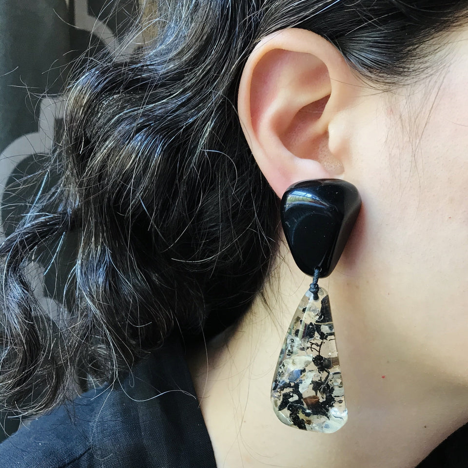 Black & Transparent Earring