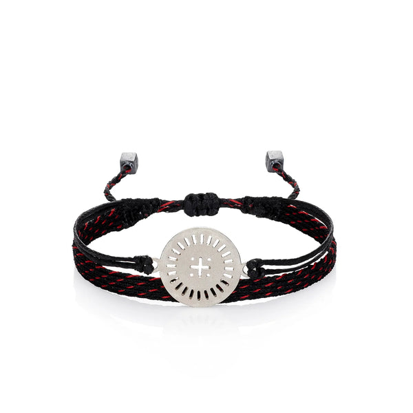 “Cross” Silver Cord Bracelet