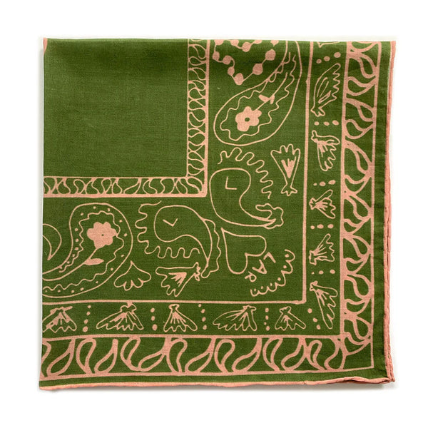 ARIEL KHAKI COTTON BANDANA