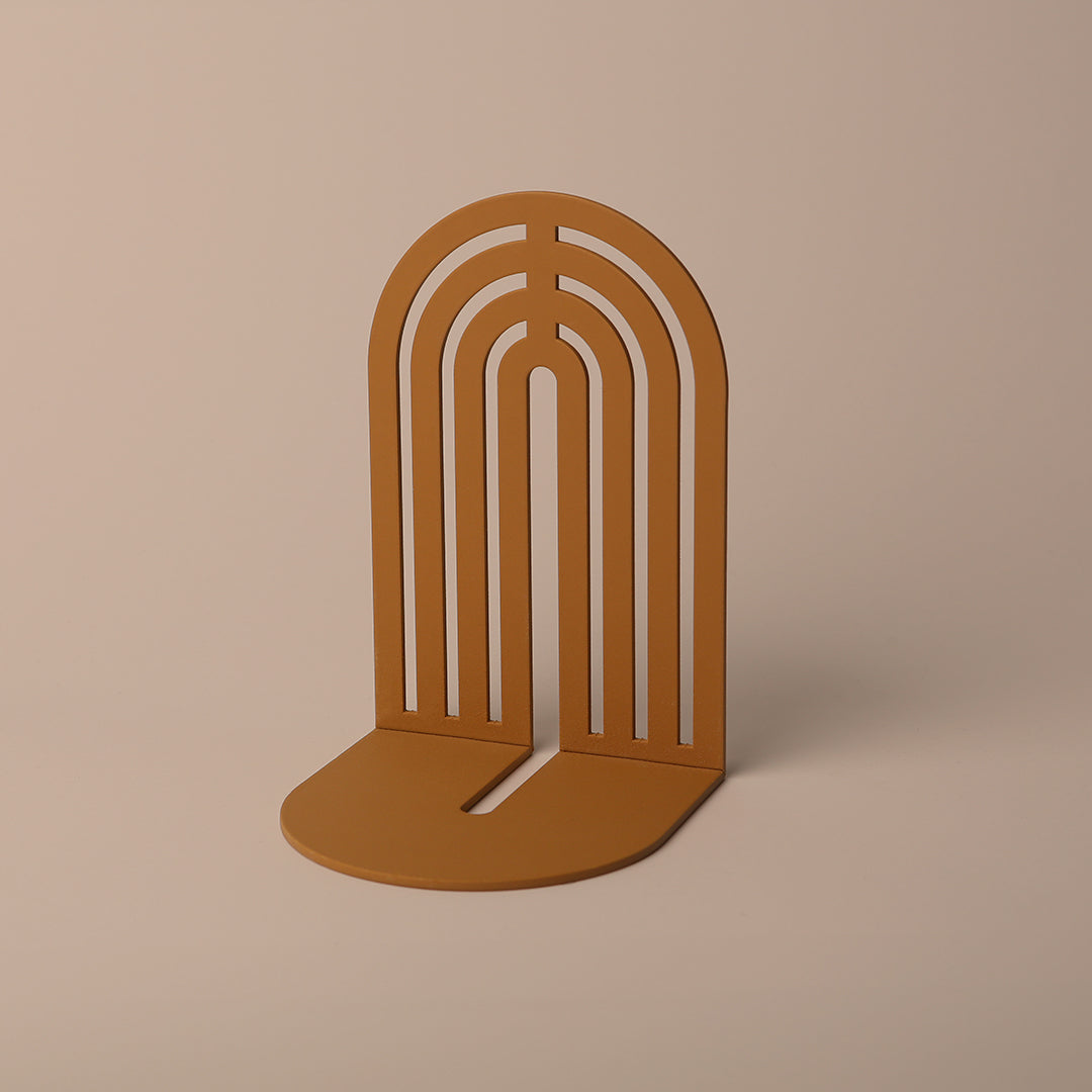 Arc Bookend - Rustic Caramel