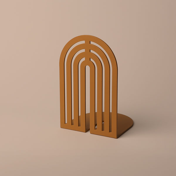 Arc Bookend - Rustic Caramel