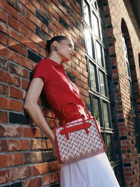 LEAF MONOGRAM - MINI BAG - KIRMIZI BEYAZ