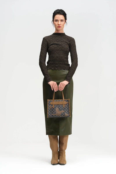 LEAF MONOGRAM - MINI BAG CRIMSON BEAK NOSTOS TABA