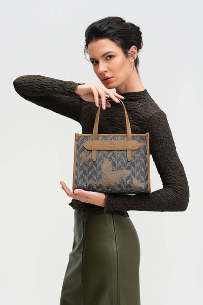 LEAF MONOGRAM - MINI BAG CRIMSON BEAK NOSTOS TABA