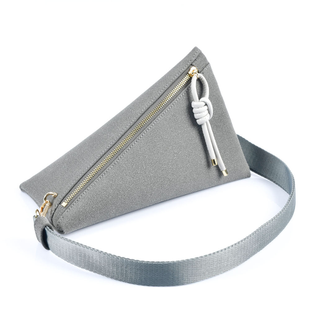Prism Süet Üçgen Form Çanta (Gri)