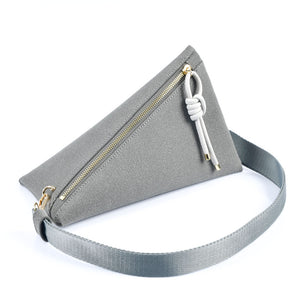 Prism Süet Üçgen Form Çanta (Gri)