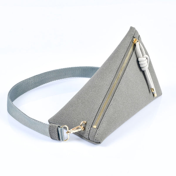 Prism Süet Üçgen Form Çanta (Gri)