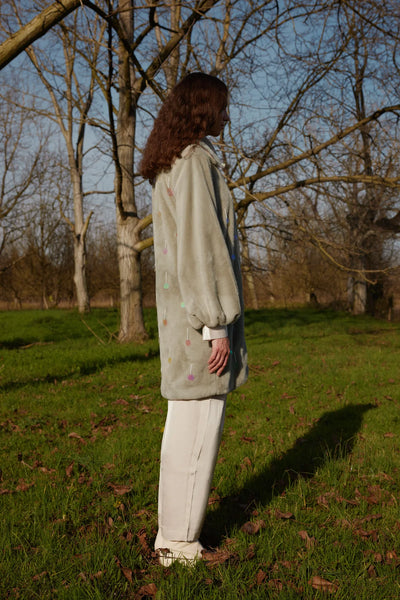 Aurora Payetli Su Yeşili Suni Kürk Kaban