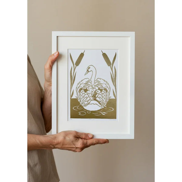 Mother Swan ✦ Orjinal Linöl Baskı