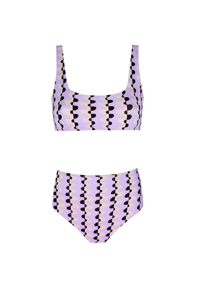 Sonic Adventure Geometrik Desenli Lila Bikini Üstü