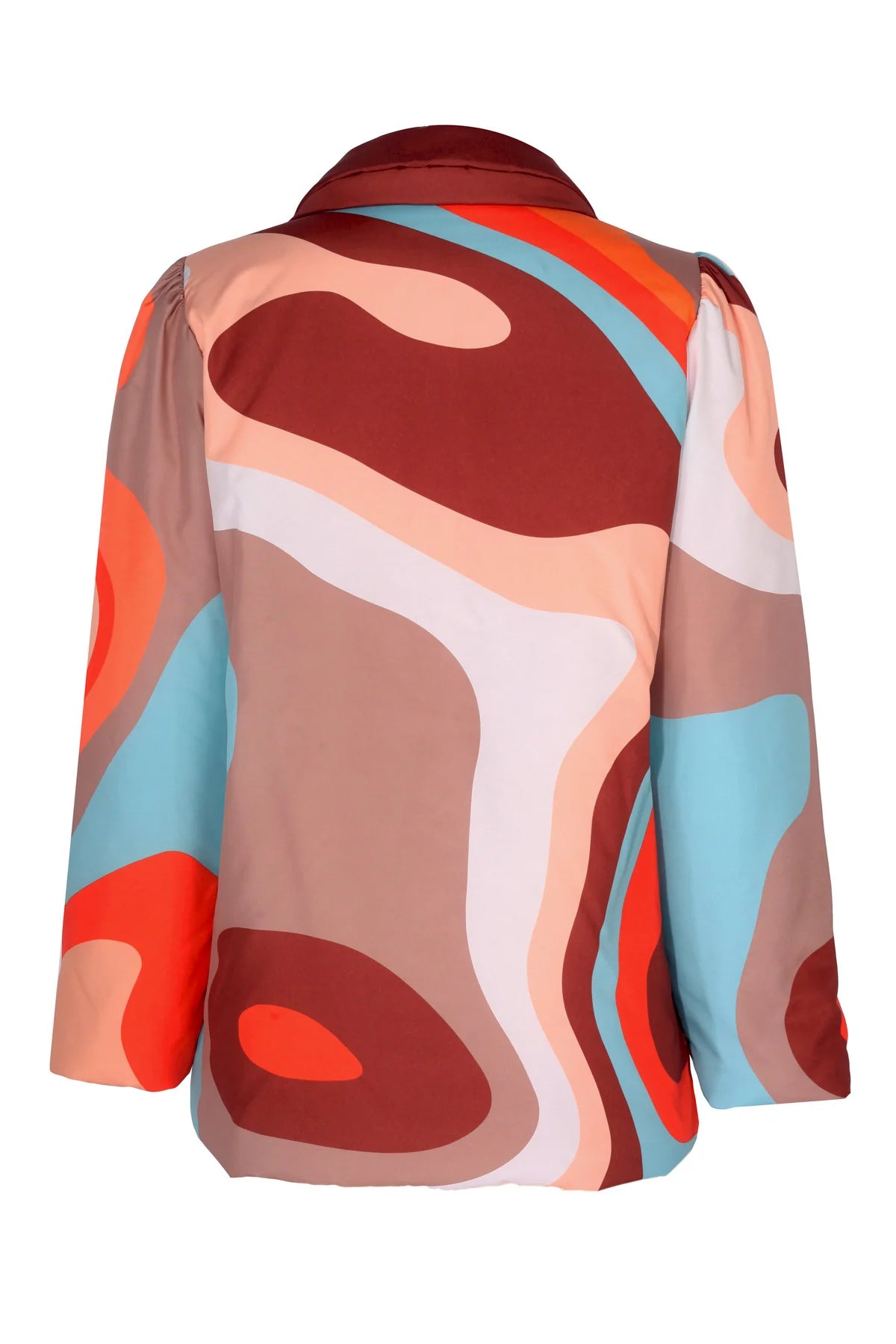 Mars İzohips Desenli Şişme Mont