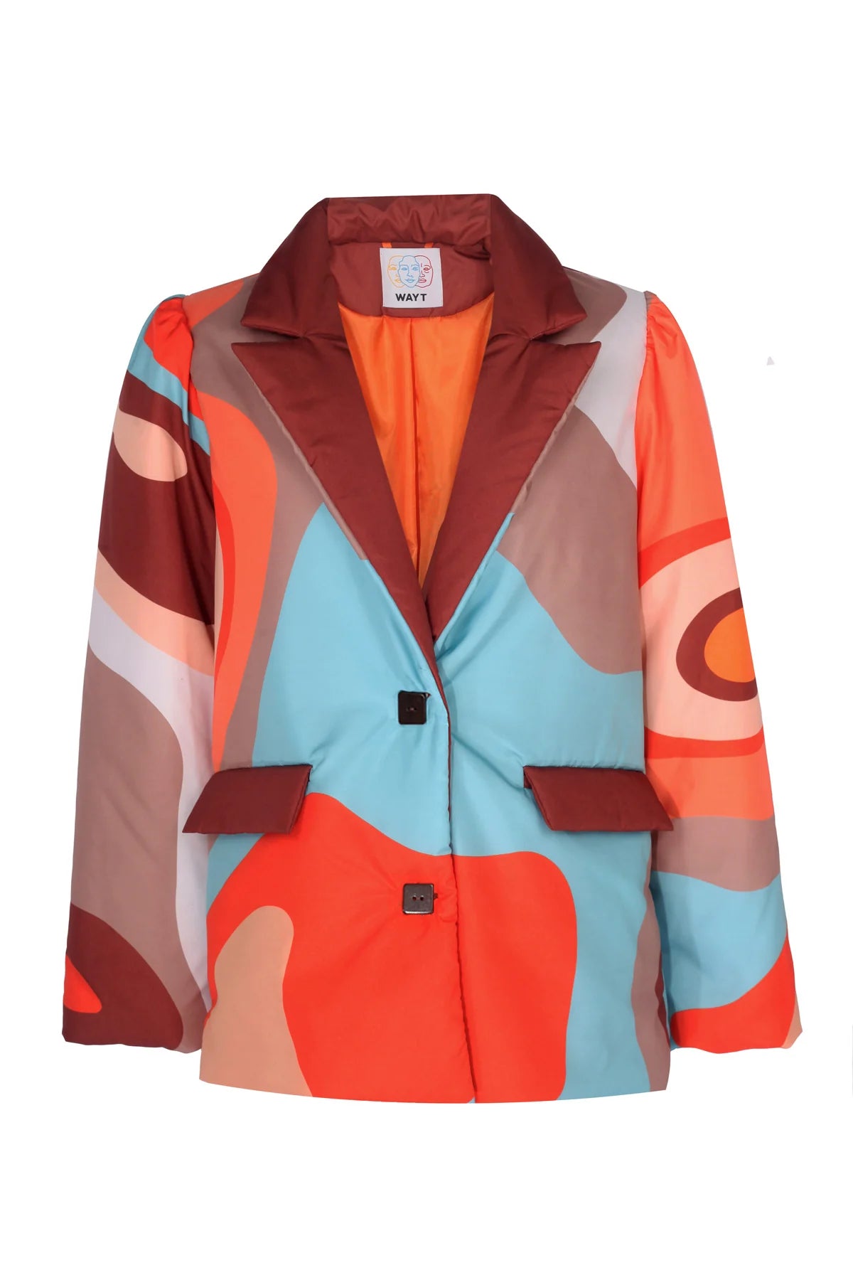 Mars İzohips Desenli Şişme Mont