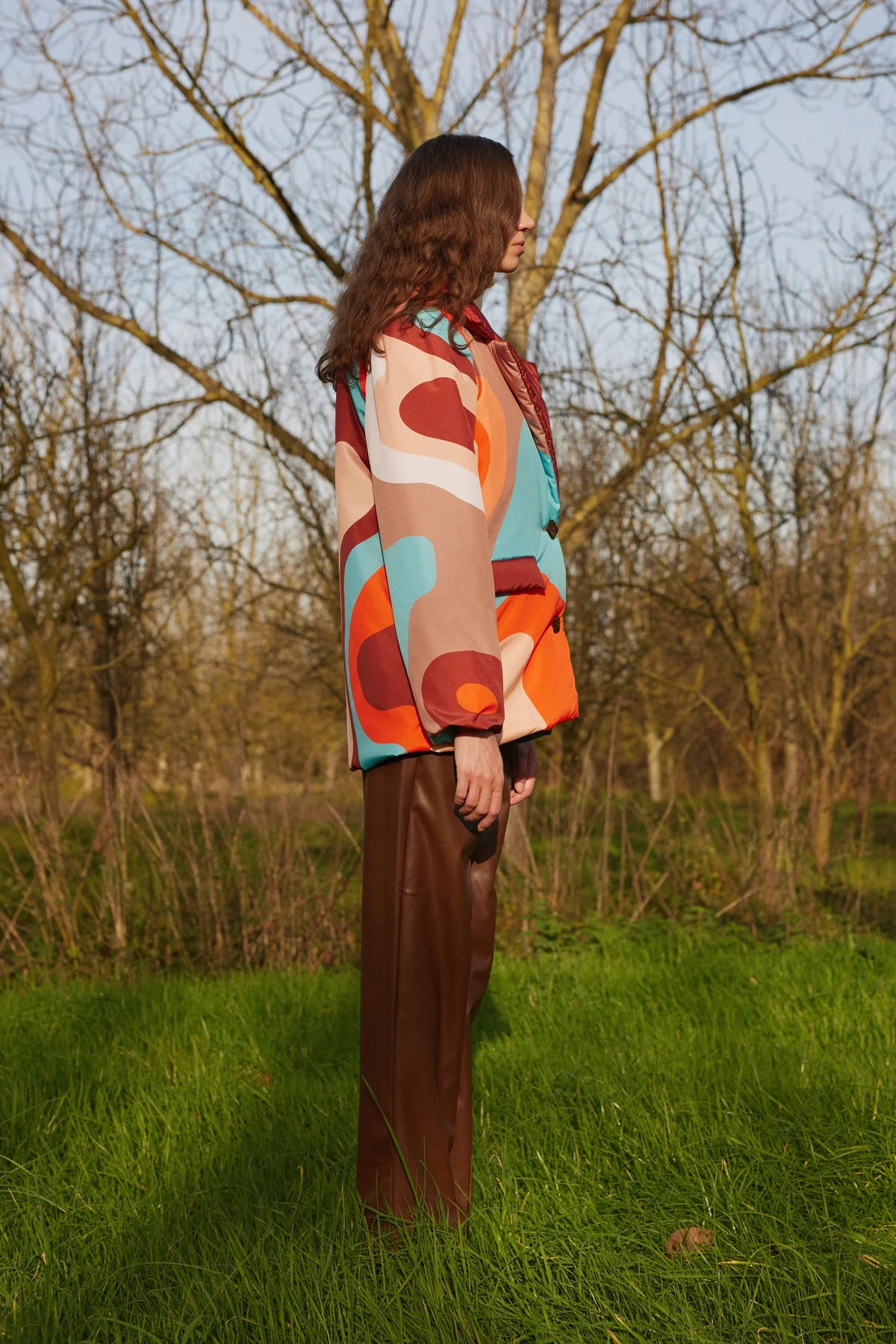 Mars İzohips Desenli Şişme Mont