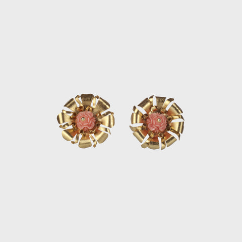 Pink Flower Earrings