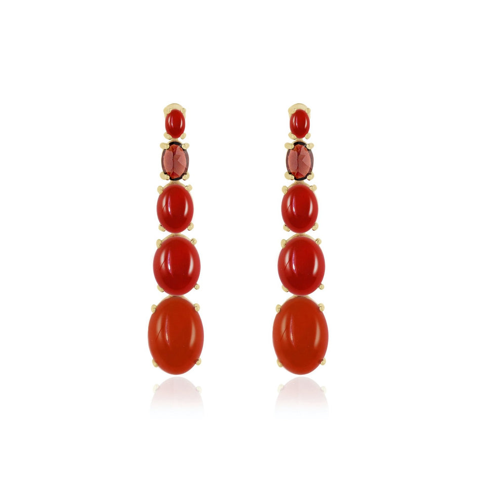 Beam Red Agate Earrings