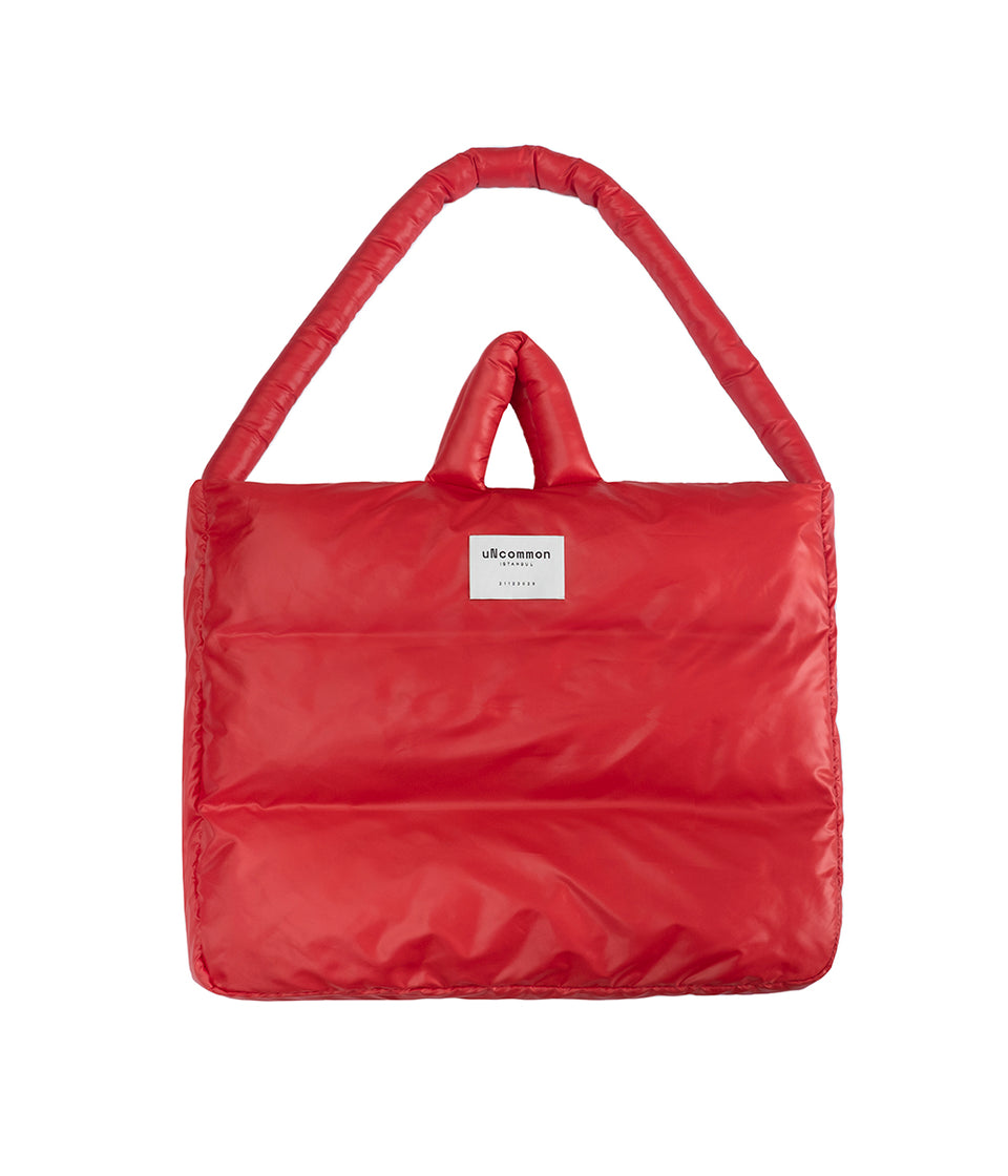 Puffy Tote Bag Red
