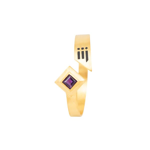 Square Of Infinity Amethyst Gold Bileklik