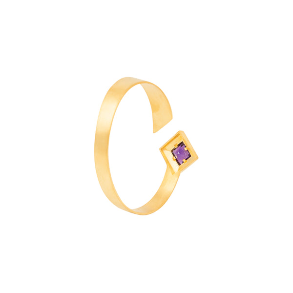 Square Of Infinity Amethyst Gold Bileklik