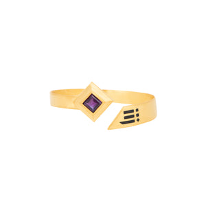 Square Of Infinity Amethyst Gold Bileklik