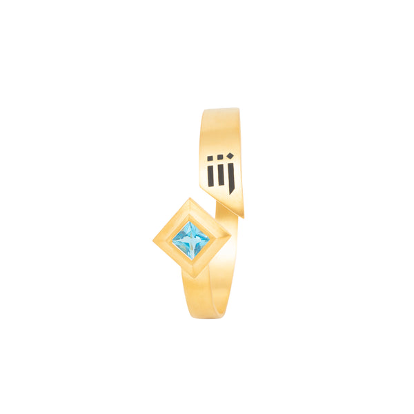 Square Of Infinity Blue Topaz Gold Bileklik