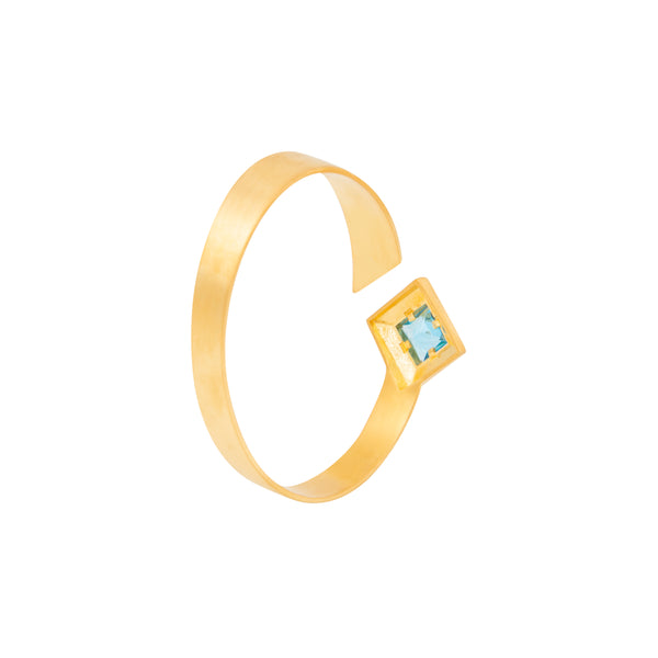 Square Of Infinity Blue Topaz Gold Bileklik