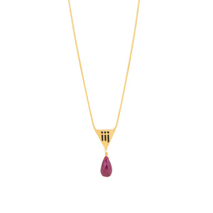 Triangle of Unity Ruby Gold Kolye