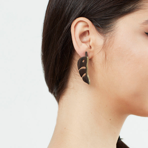 MONSTERA EBONY EARRINGS