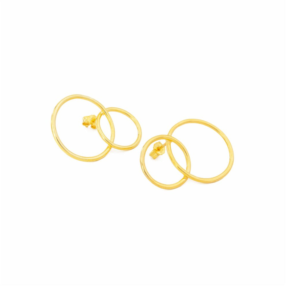 Circle in Circle Gold Earring