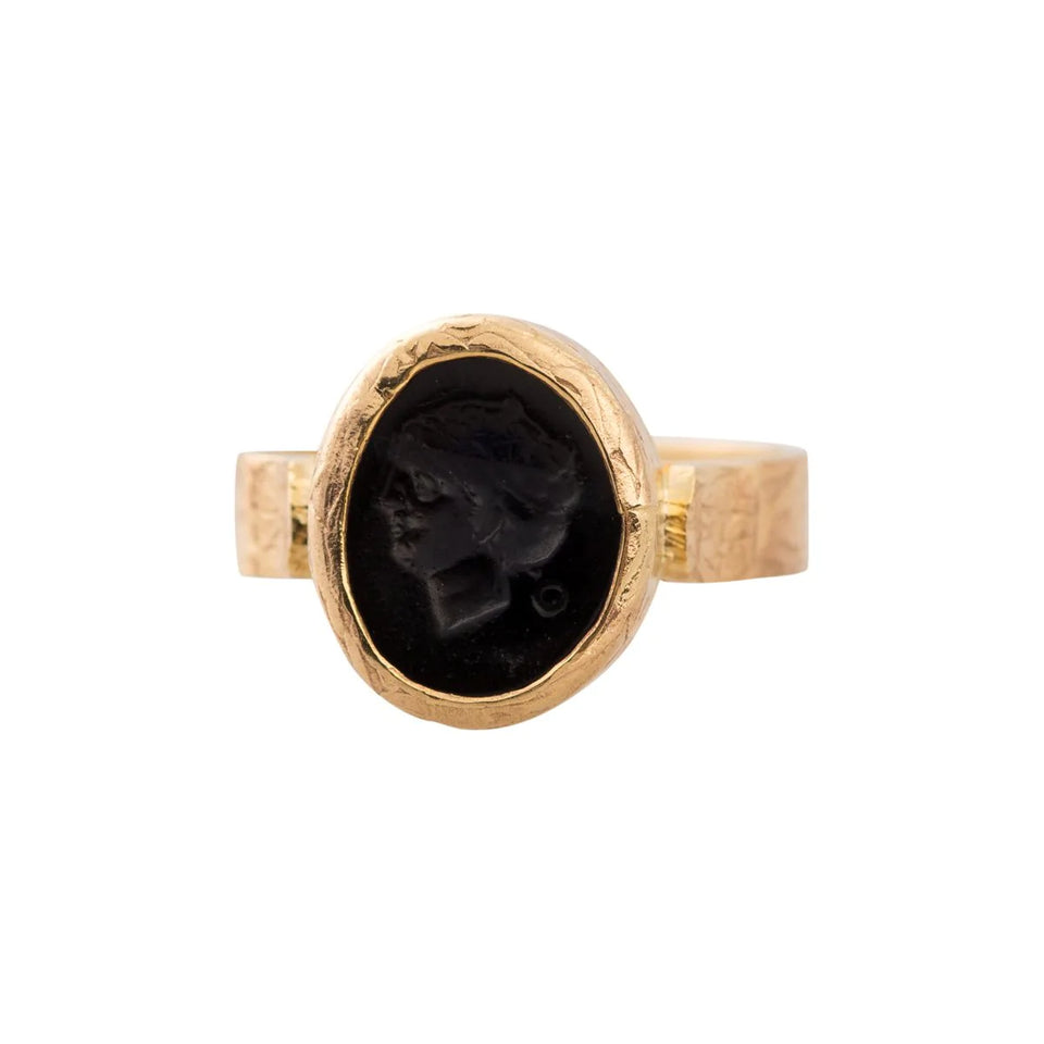 Monapetra Jewelry- Siyah Intaglio Yüzük